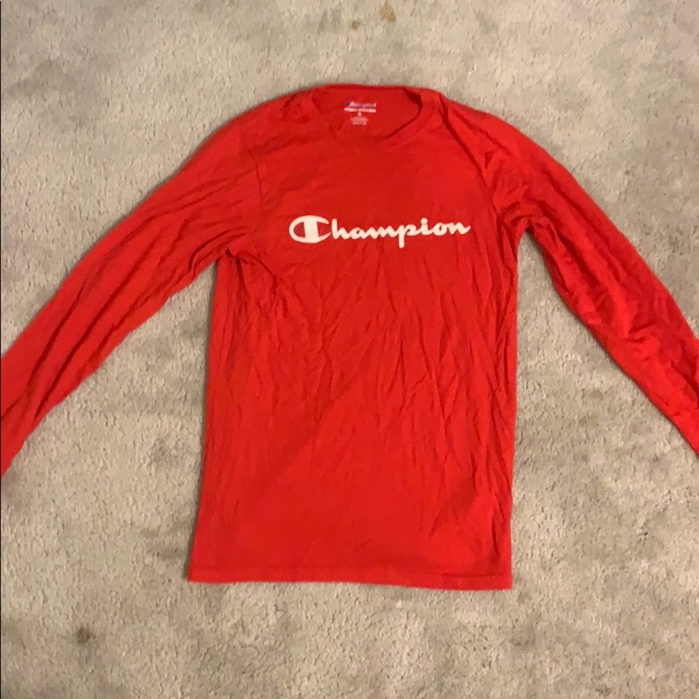 Boys XL Red Champion Long Sleeve T-Shirt
